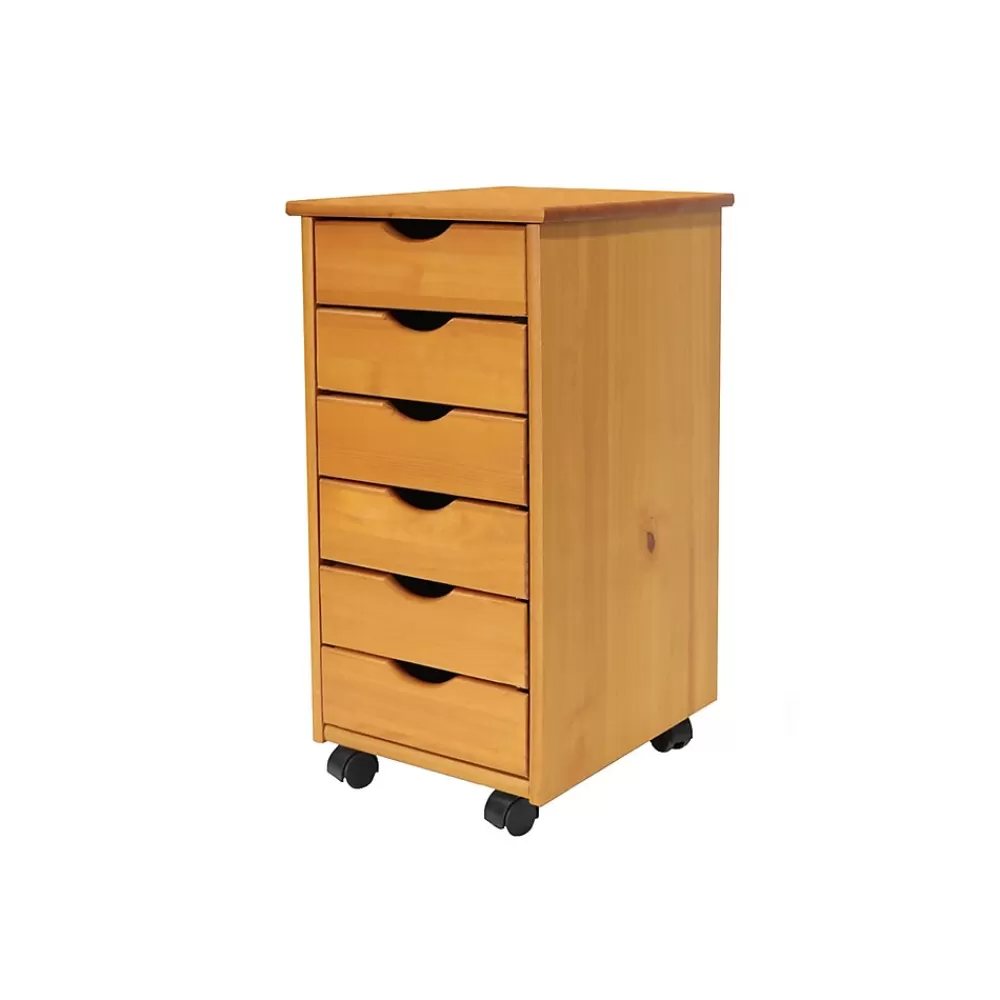 Adeptus 25.8" Solid Pine Drawer Cabinet, Medium (C0008) Fashion