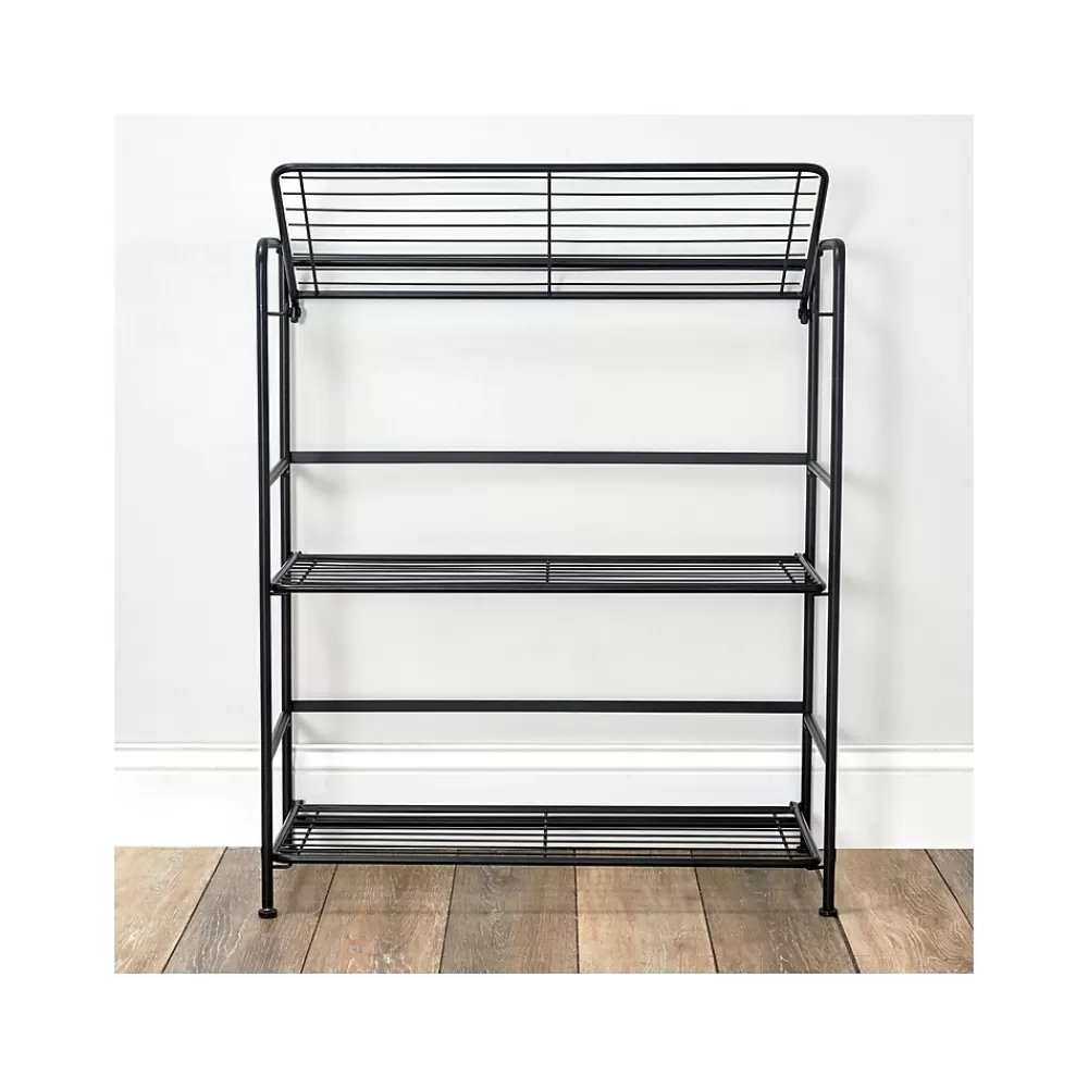 Advantus FlipShelf 3-Shelf Steel Rack, 30.5" x 26.75" x 12", Black (38703) Cheap