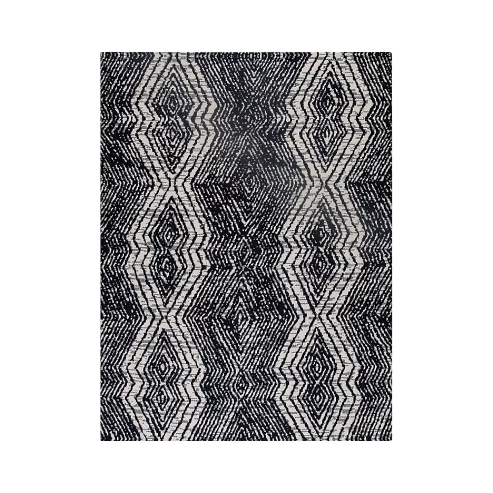 Anji Mountain Rug'd Smiljan Carpet & Hard Floor Chair Mat, 36" x 48", Black/White Polyester (AMB9022) Fashion