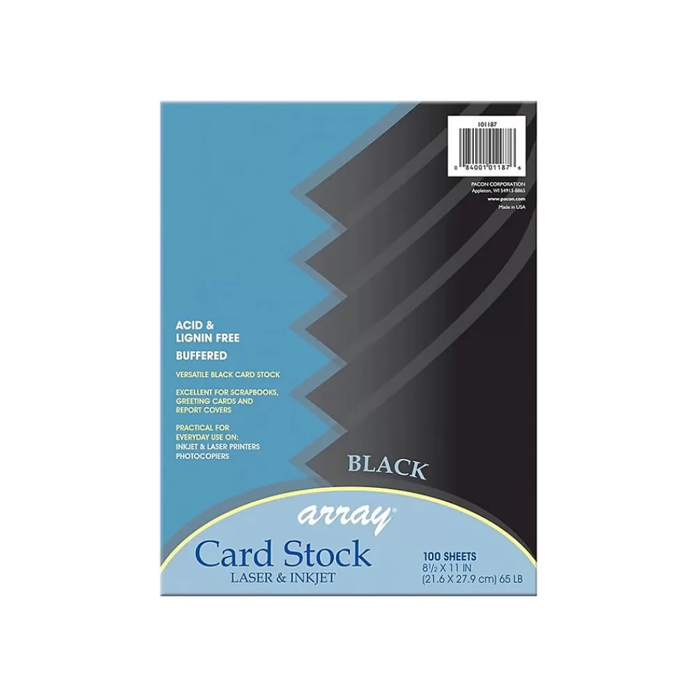 Array 65 lb. Cardstock Paper, 8.5" x 11", Black, 100 Sheets/Pack (101187) Shop