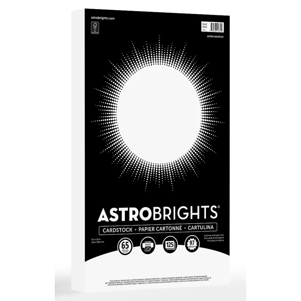 Astrobrights 65 lb. Cardstock Paper, 8.5" x 14", Astro White, 125 Sheets/Pack (91670-01) Flash Sale