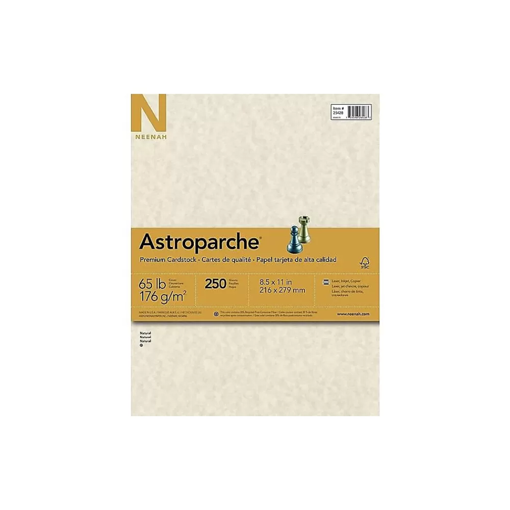 Astroparche 65 lb. Cardstock Paper, 8.5" x 11", Natural, 250 Sheets/Pack (26428/27428) Outlet