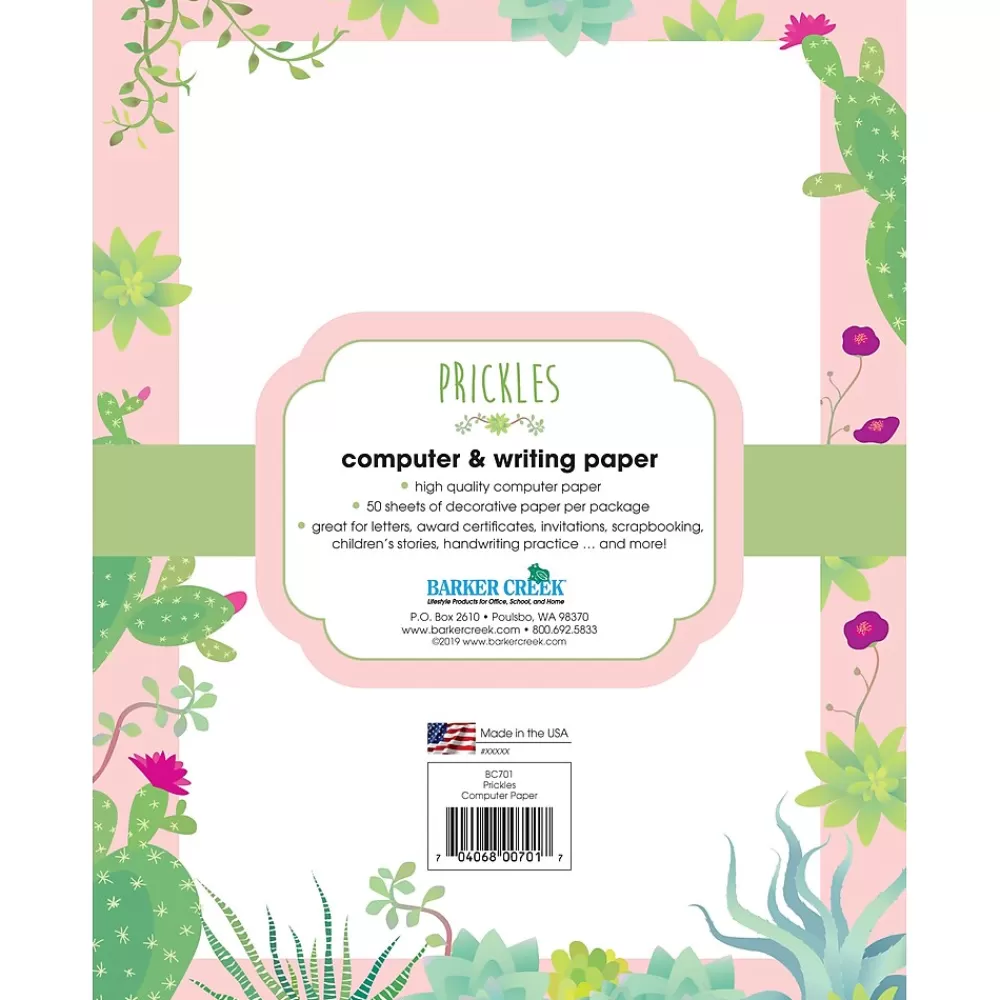 Barker Creek Prickles Computer Paper, 8 ½” x 11", 50 Sheets/Pack (BC701) Best Sale