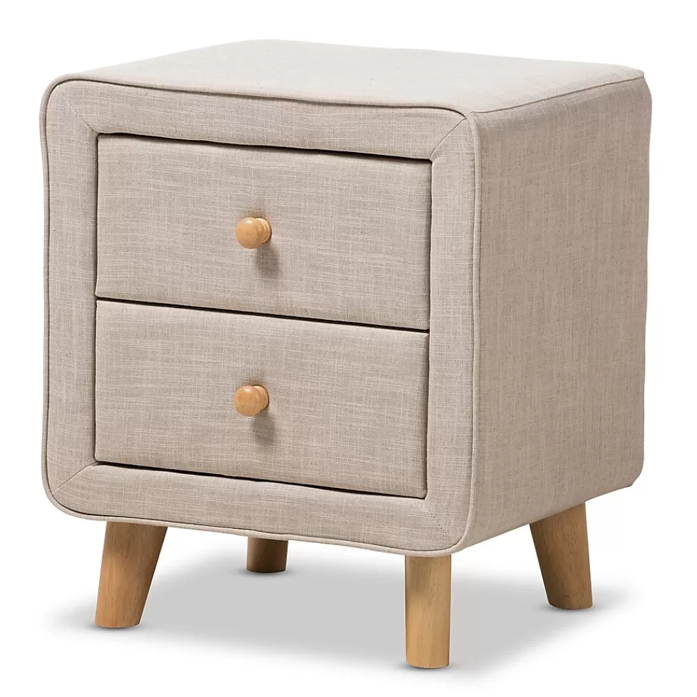 Baxton Studio Jonesy 23" High Nightstand, Beige (2633-7289-STPL) New