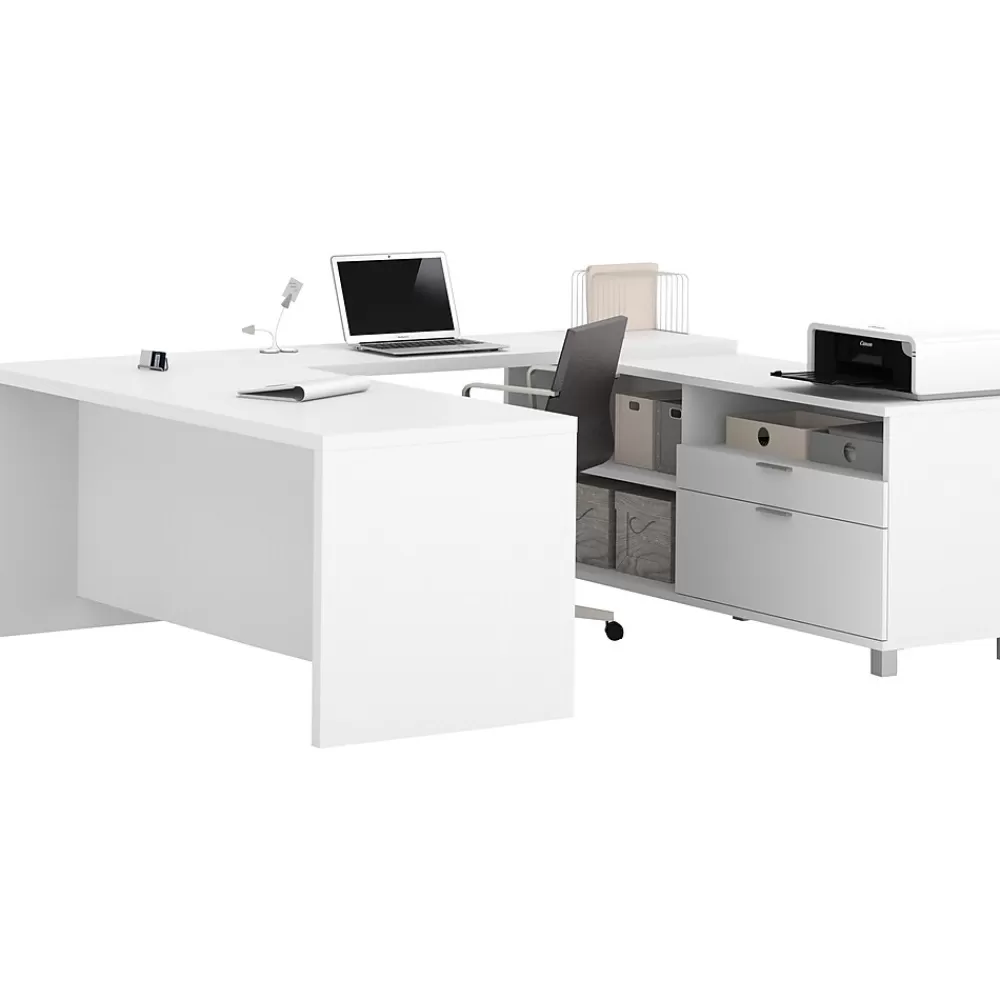 bestar Pro-Linea 71" U-Desk, White (120861-17) Best