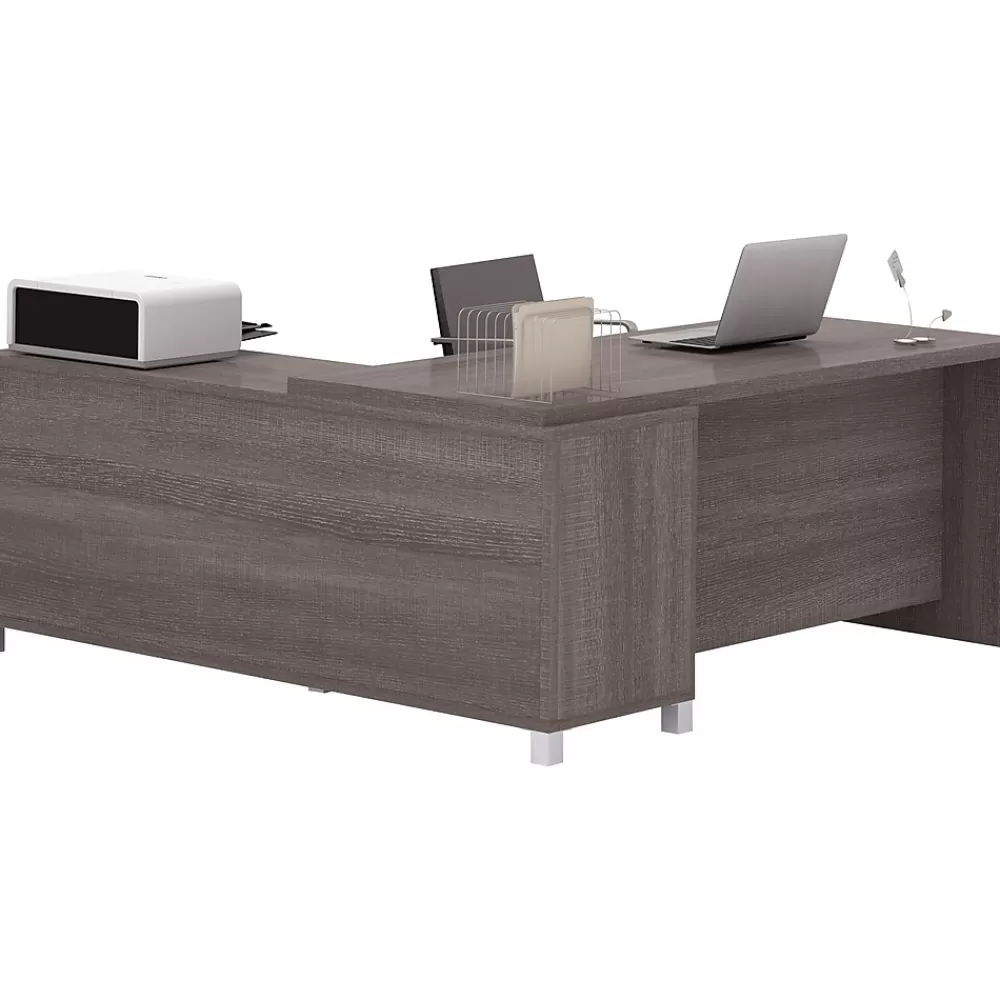 bestar Pro-Linea 71"W L-Desk, Bark Grey (120863-47) Cheap