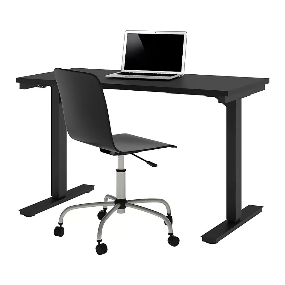 bestar Universel 48"W Electric Height Adjustable Desk, Black (65857-18) Fashion