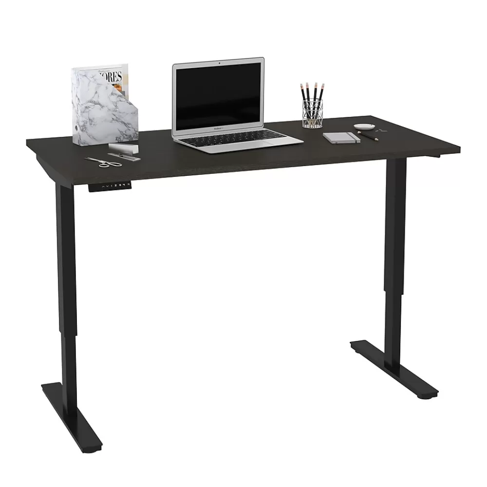 bestar Universel 60"W Electric Height Adjustable Desk, Deep Grey (65867-32) Store