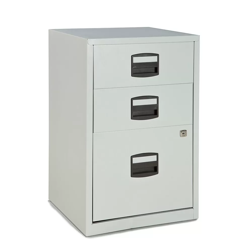 Bisley ® Three Drawer Steel Home Filing Cabinet, Light Gray Sale