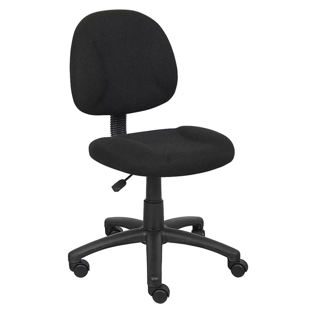 Boss Office Products Boss Armless Ergonomic Fabric Swivel Task Chair, Black (B315-BK) Best Sale