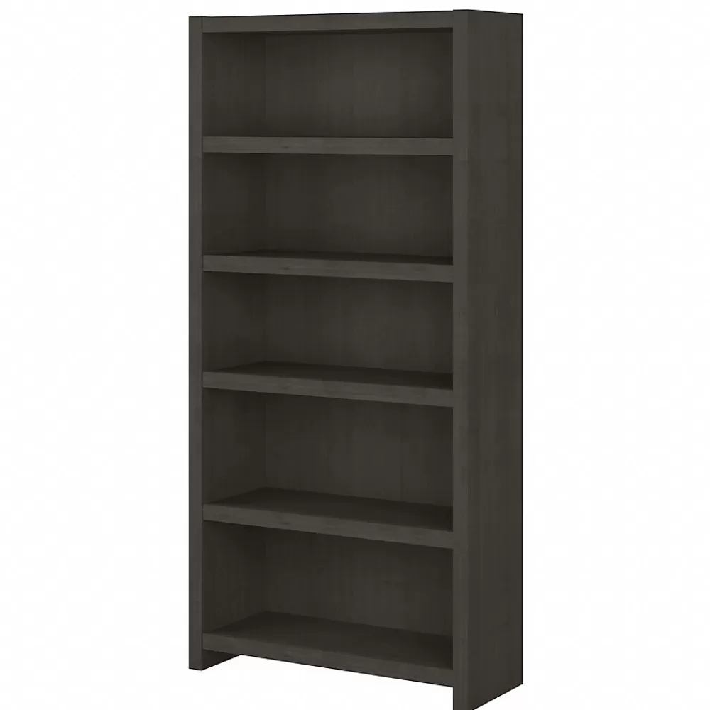 Bush Business Furniture Echo 5 Shelf Bookcase, Charcoal Maple (KI60304-03) Clearance