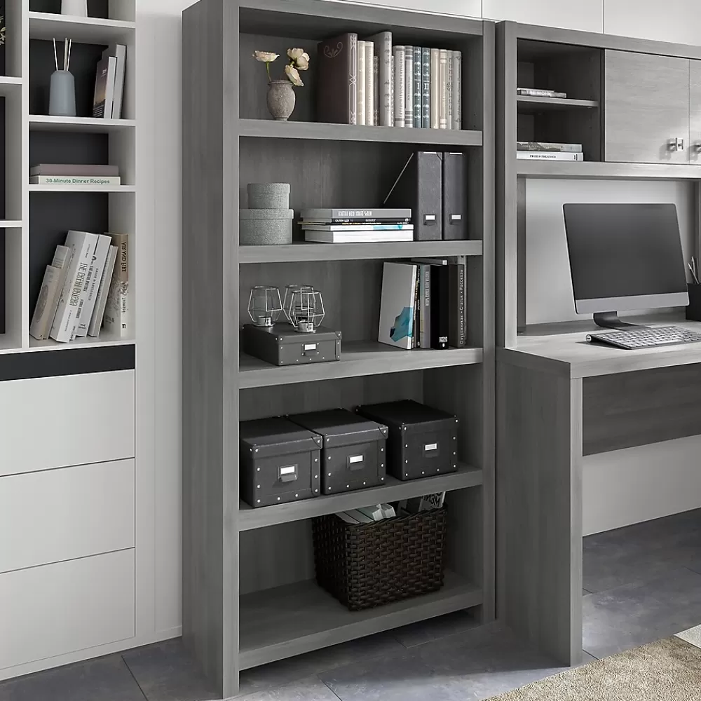 Bush Business Furniture Echo 5 Shelf Bookcase, Modern Gray (KI60404-03) Best Sale