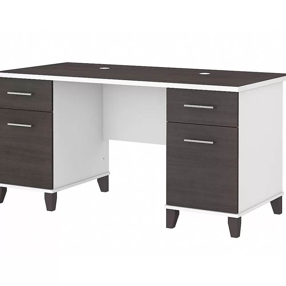 Bush Furniture Somerset 60" Computer Desk, (WC81028K) Storm Gray/White Cheap