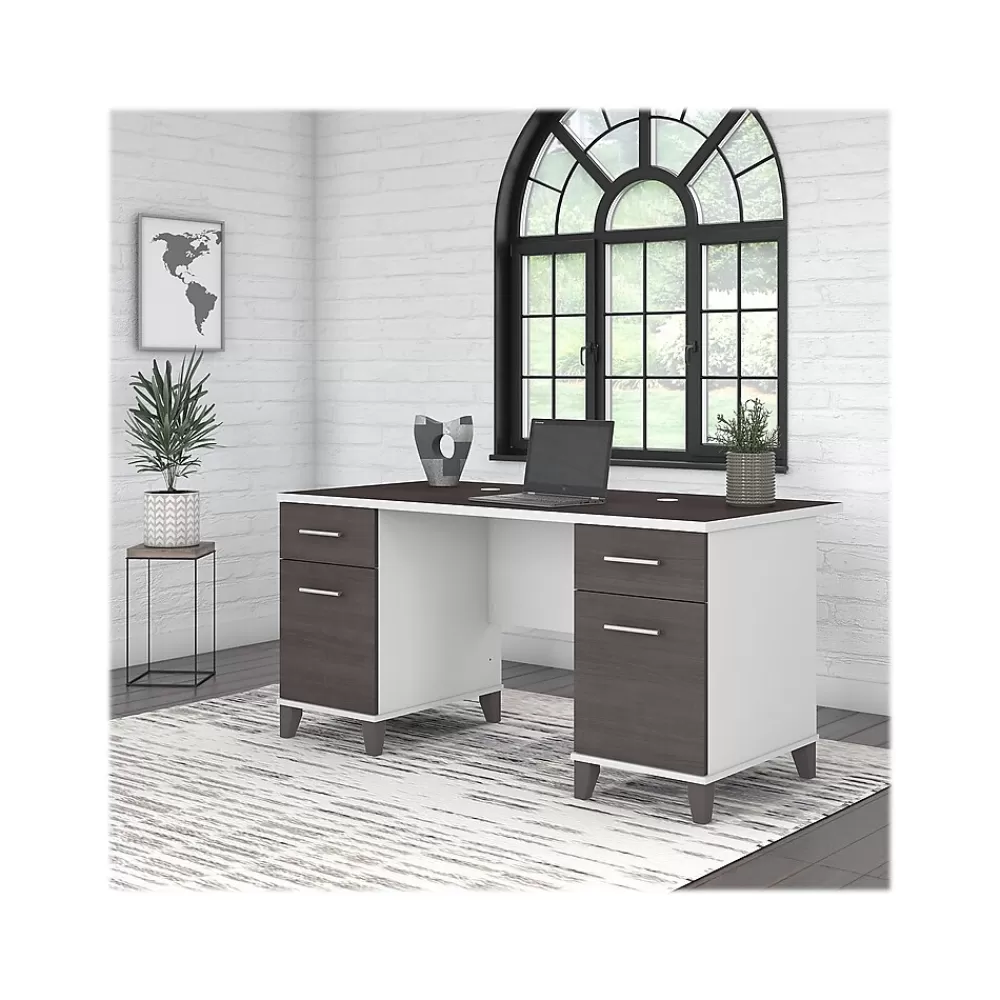 Bush Furniture Somerset 60" Computer Desk, (WC81028K) Storm Gray/White Cheap