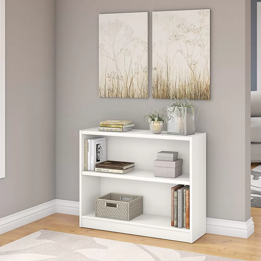 Bush Furniture Universal 2-Shelf Bookcase, Pure White (WL12413) Shop