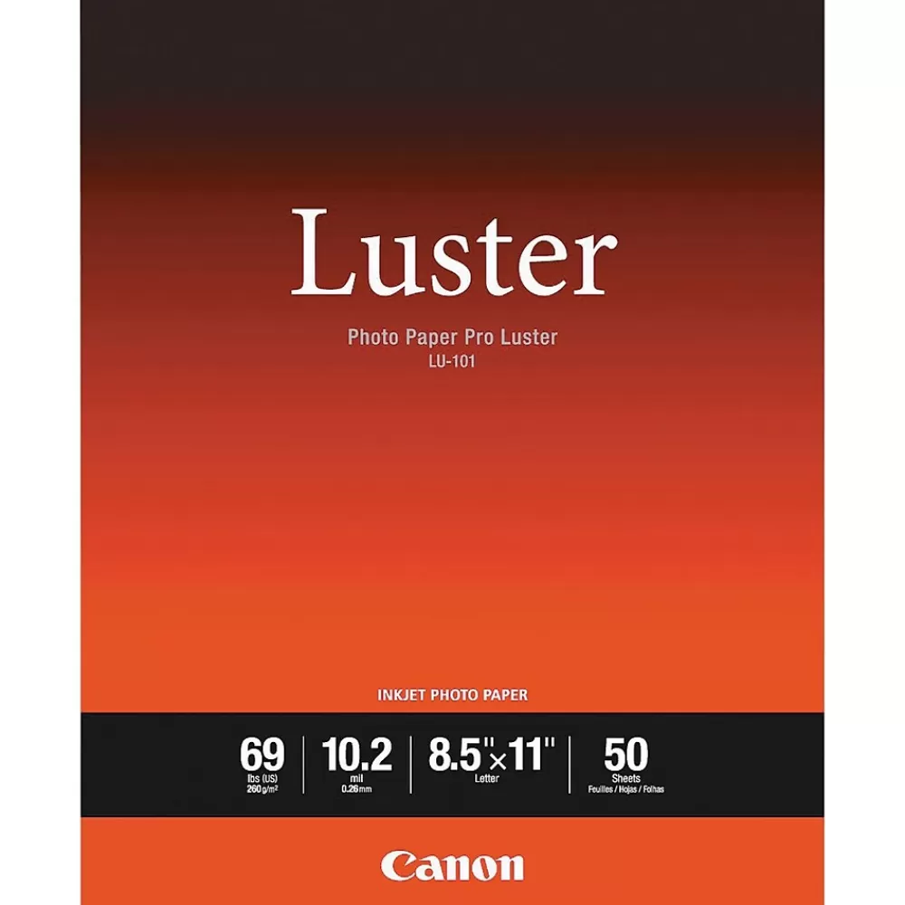 Canon LU-101 Luster Photo Paper, 8.5" x 11", 50 Sheets/Pack (CNM6211B004) Outlet