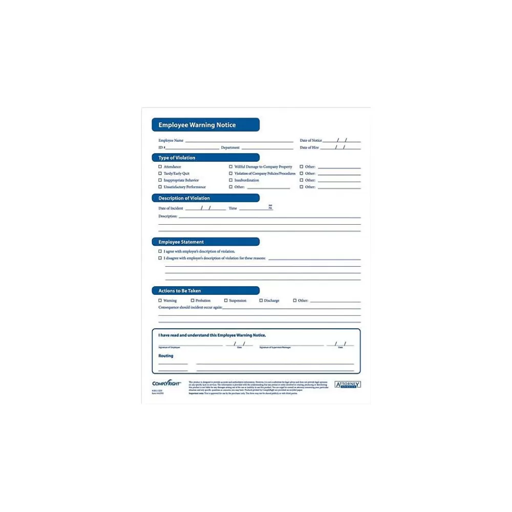 ComplyRight Employee Warning Notice Forms, 50/Pack (AR0395) Online