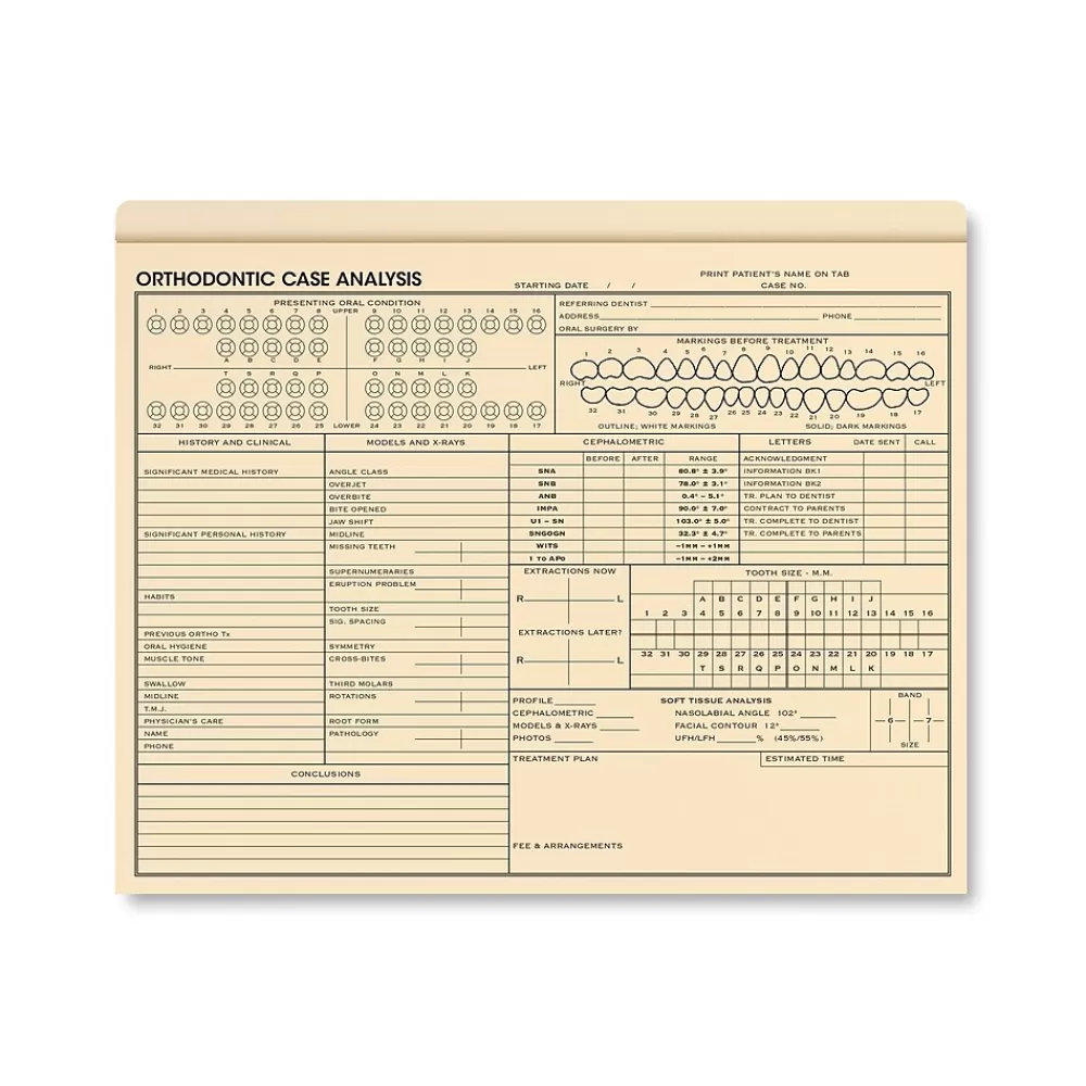 ComplyRight Orthodontic Case Analysis File, 9.5" x 11.75", 25 Folders/Pack (A1048) Best