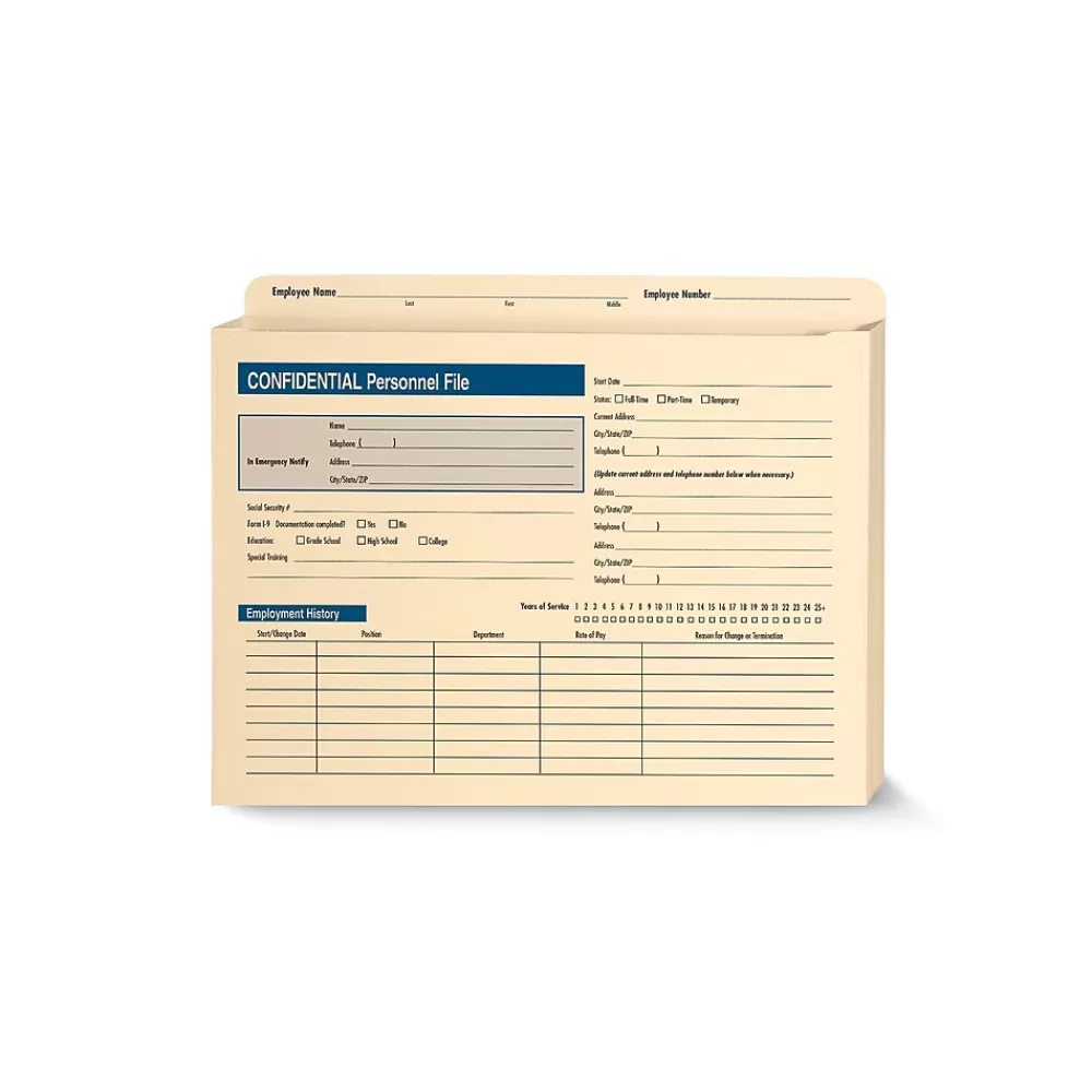 ComplyRight 1-Part Personnel Folder, 25/Pack (A222) Store