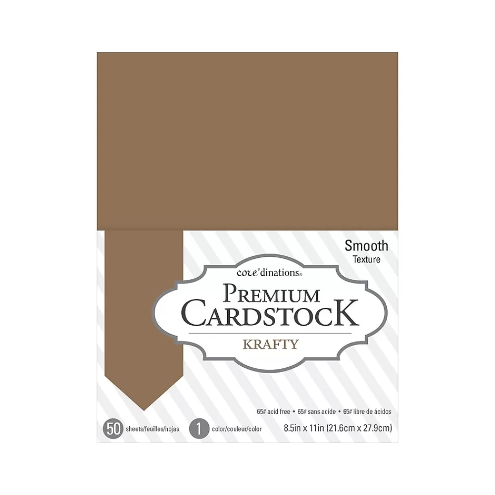 Core’dinations Core'dinations Premium Smooth Cardstock, Krafty, 50 Sheets/Pack (377693) Hot