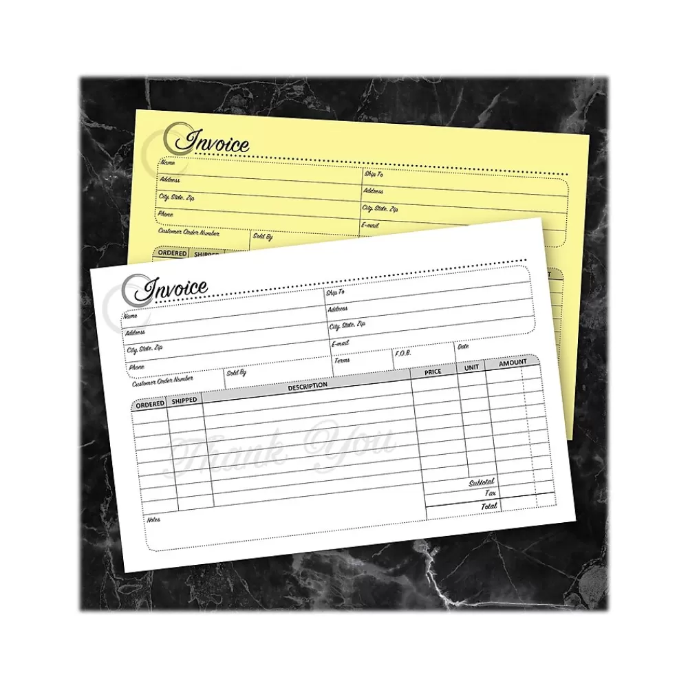 Cosco Artistic 2-Part Carbonless Invoices, 5.4" x 8.5", 50 Sets/Book (074007) Cheap