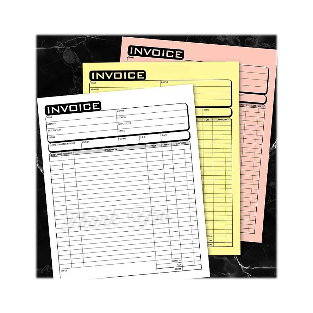 Cosco Business 3-Part Carbonless Invoices, 8.5" x 11", 50 Sets/Book (074006) Store