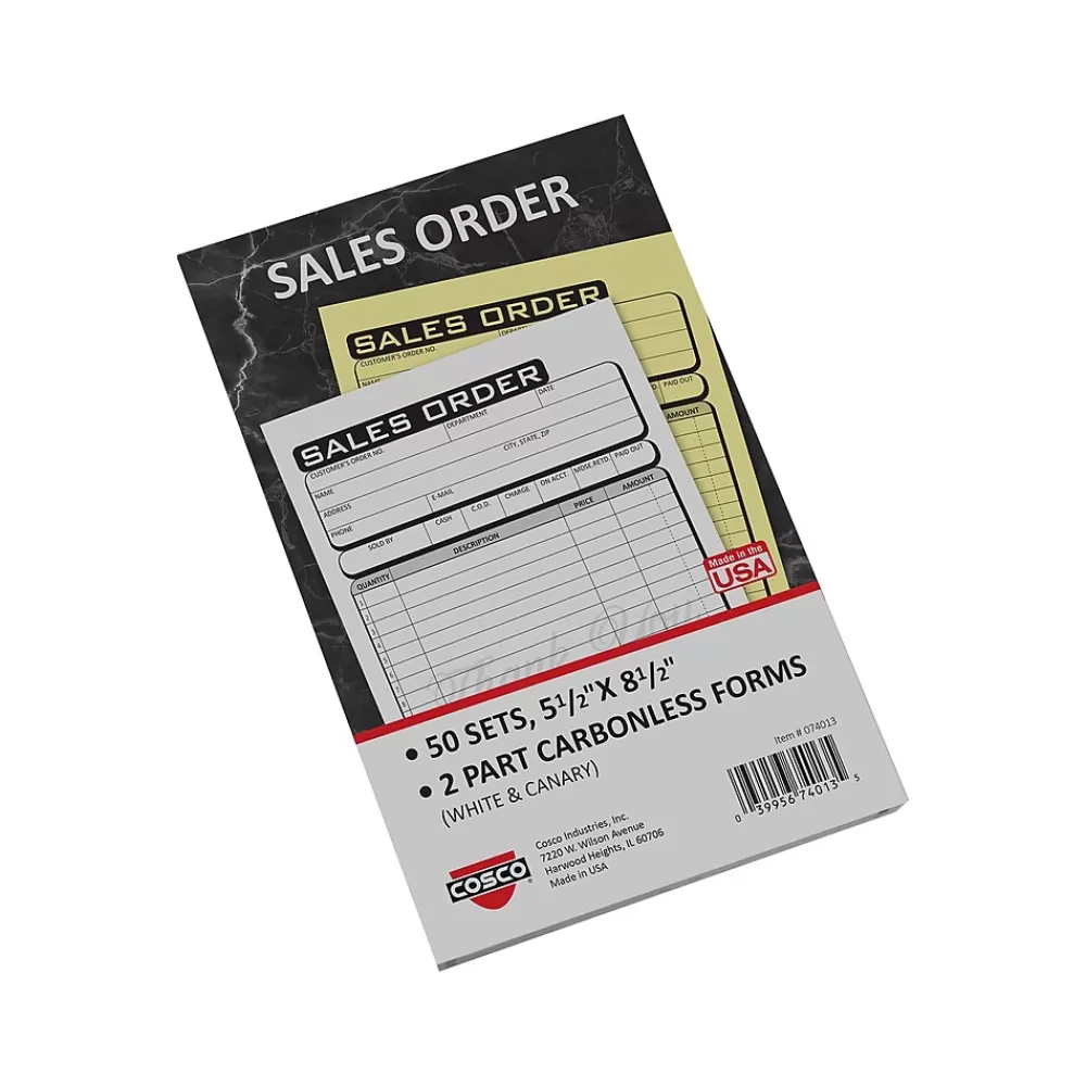 Cosco Business 2-Part Carbonless Sales Orders, 5.5" x 8.5", 50 Sets/Book (074013) Discount