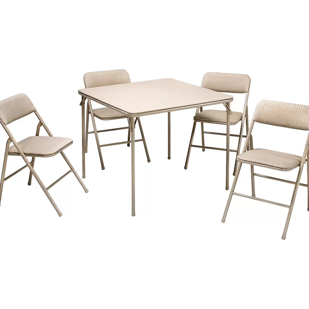 Cosco Folding Table and Chair Set, 34" x 34", Tan (14551WHD1E) Shop