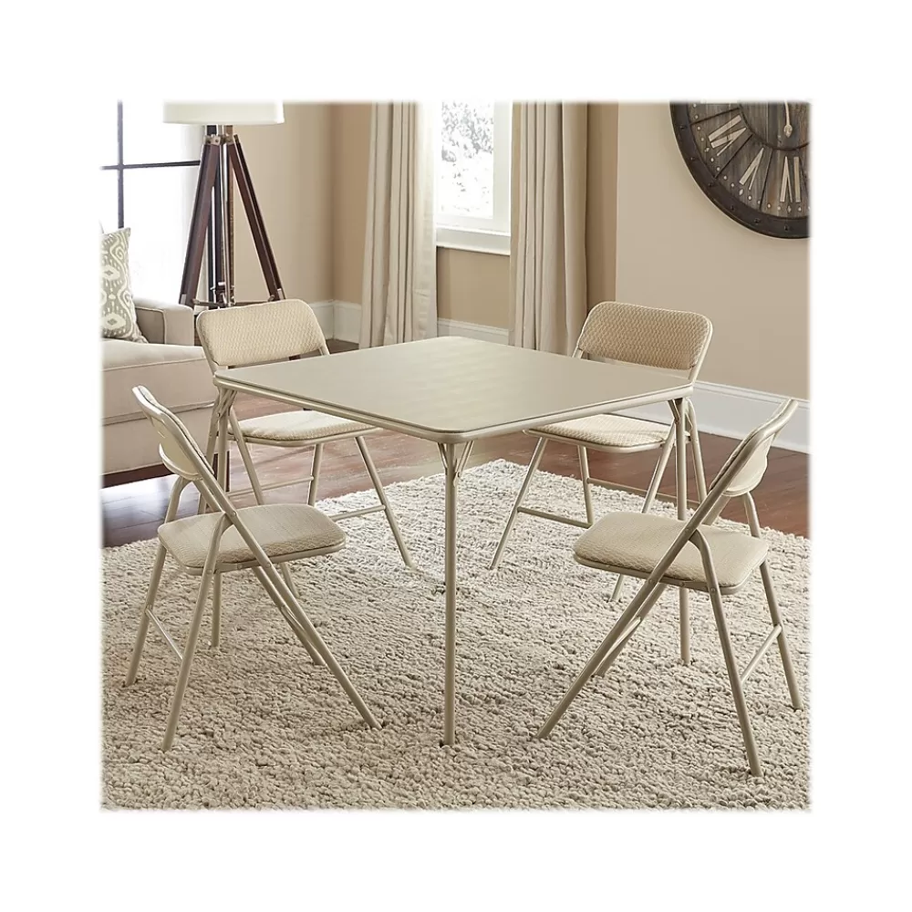 Cosco Folding Table and Chair Set, 34" x 34", Tan (14551WHD1E) Shop