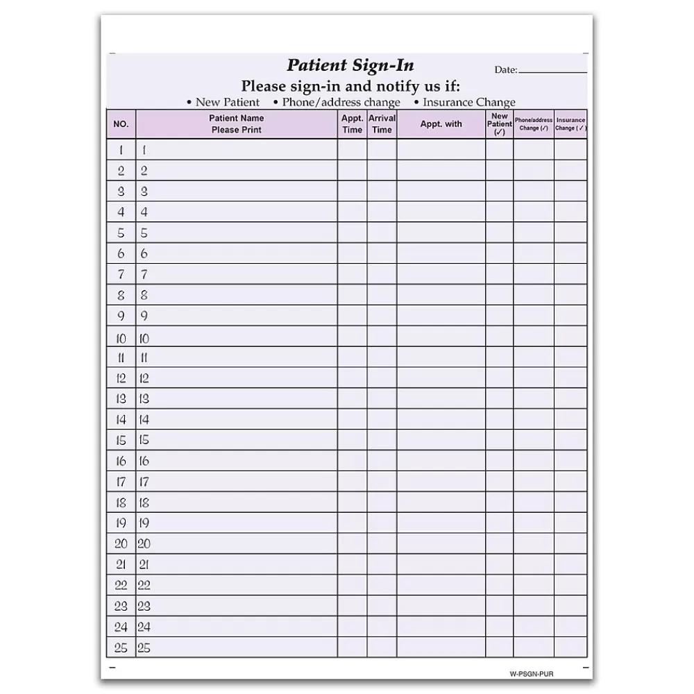 Cosco Patient Confidential Sign-In Forms, 3-Part, 125 Forms/Pack (074043) Hot