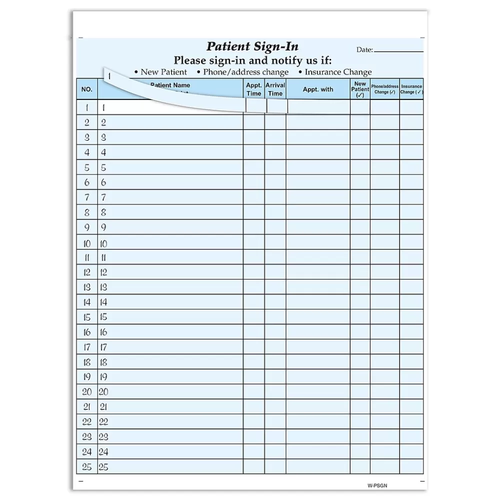 Cosco Patient Confidential Sign-In Forms, 3-Part, 125 Forms/Pack (074039) Cheap