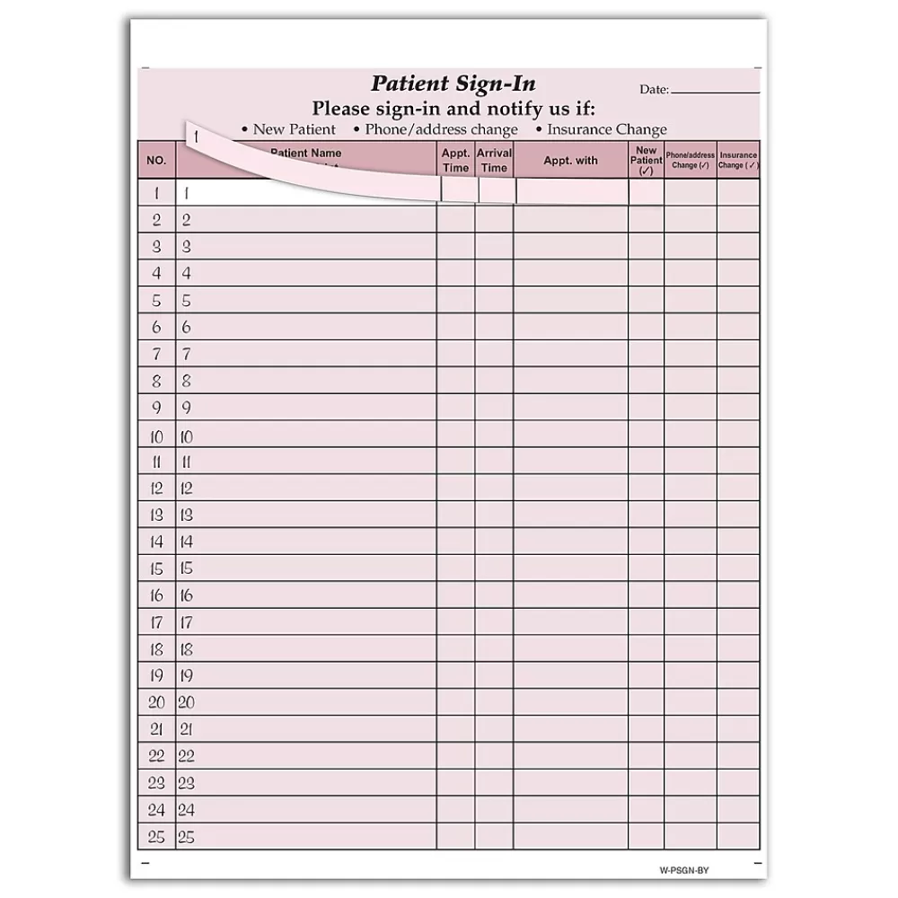 Cosco Patient Confidential Sign-In Forms, 3-Part, 125 Forms/Pack (074041) Flash Sale