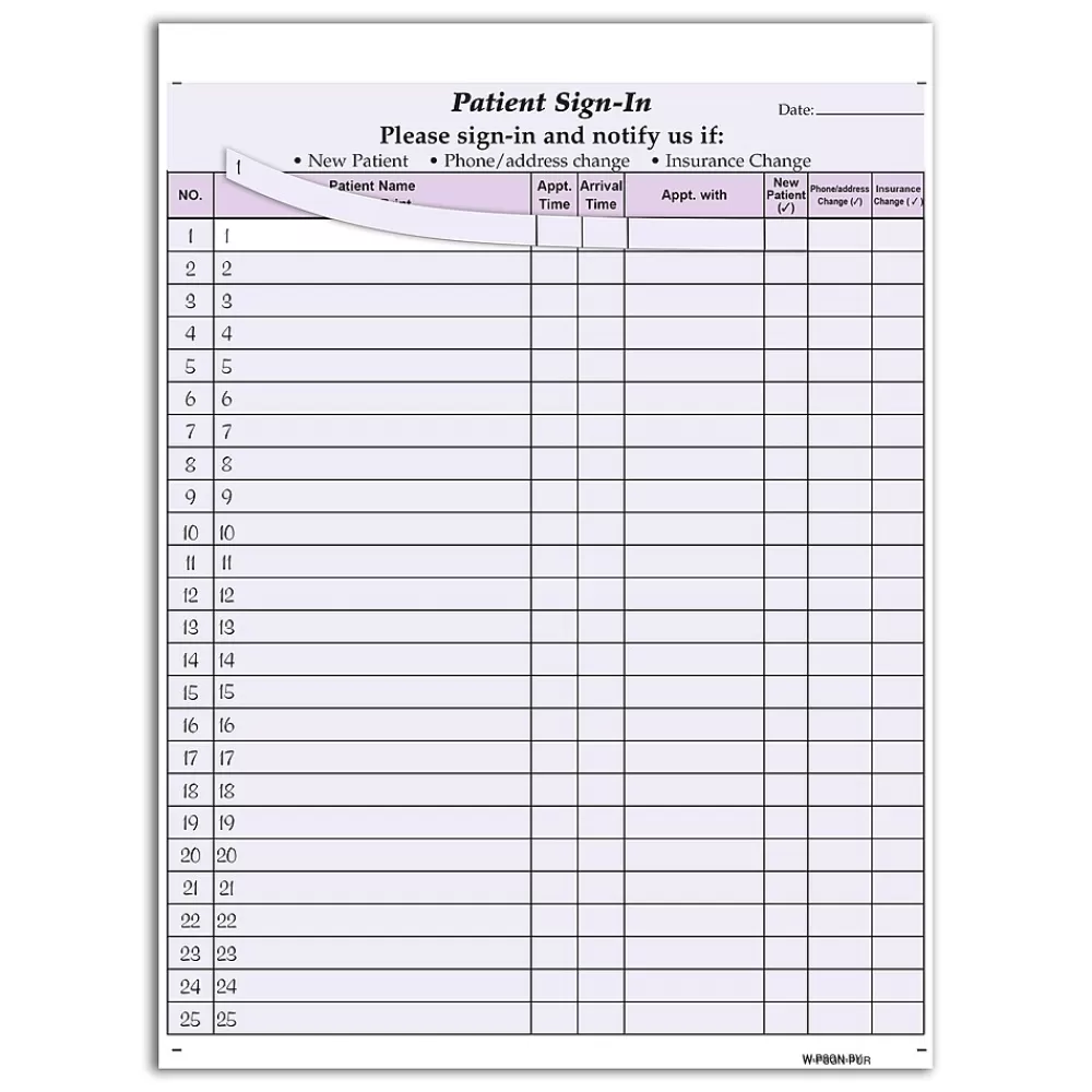 Cosco Patient Confidential Sign-In Forms, 3-Part, 125 Forms/Pack (074043) Hot