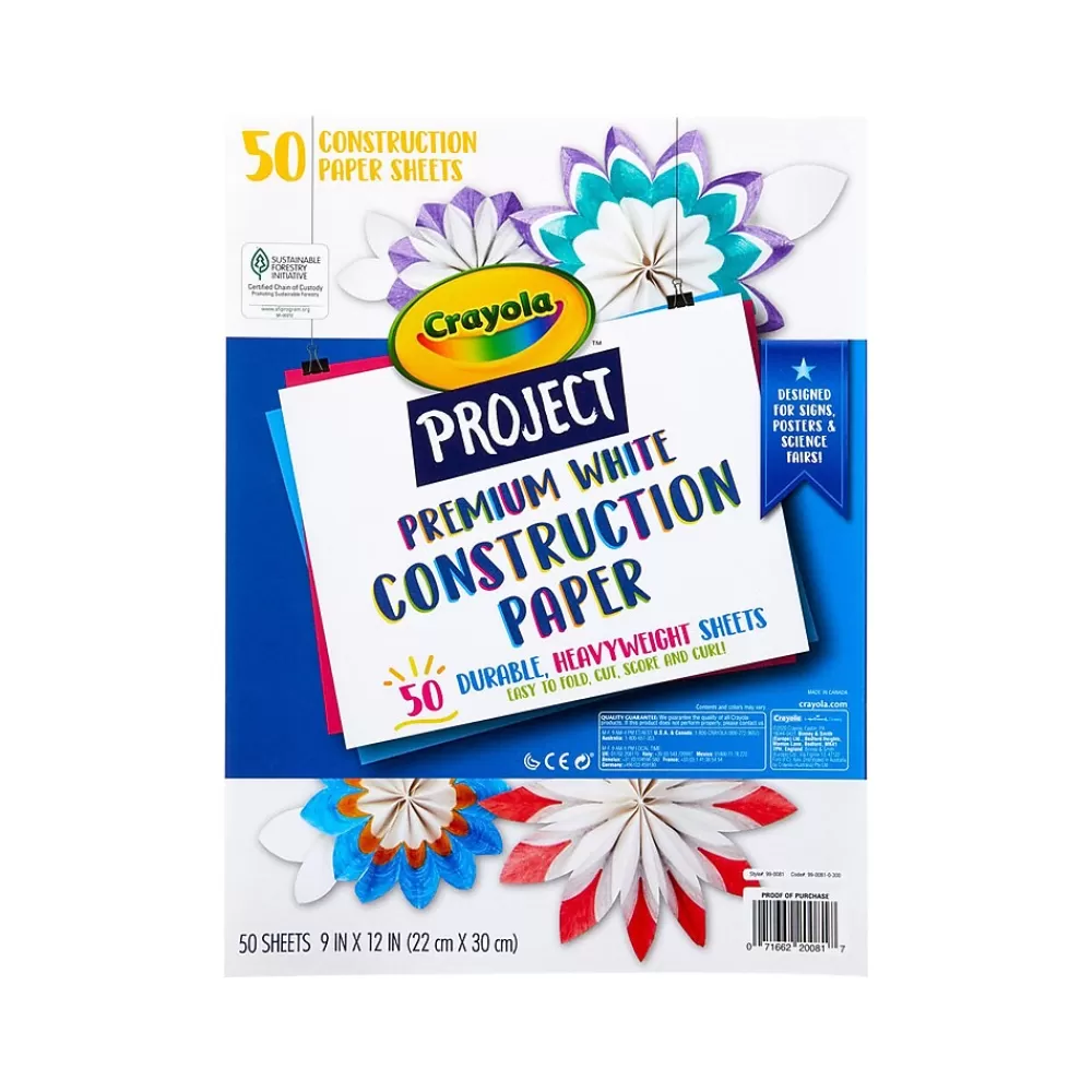 Crayola Project Premium Construction Paper, White, 50/Pack (99-0081) Shop