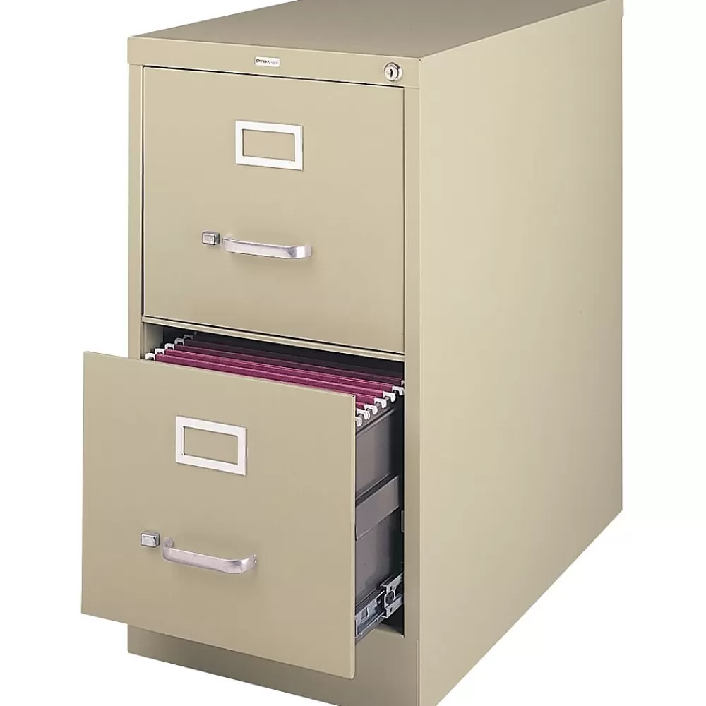 Hirsh 25" Deep Vertical File Cabinet, Legal, 2-Drawer, Putty Hot