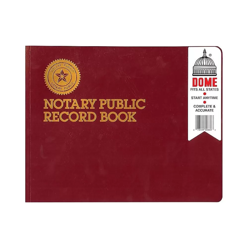 Dome Notary Public Record Book, Red (880) Hot