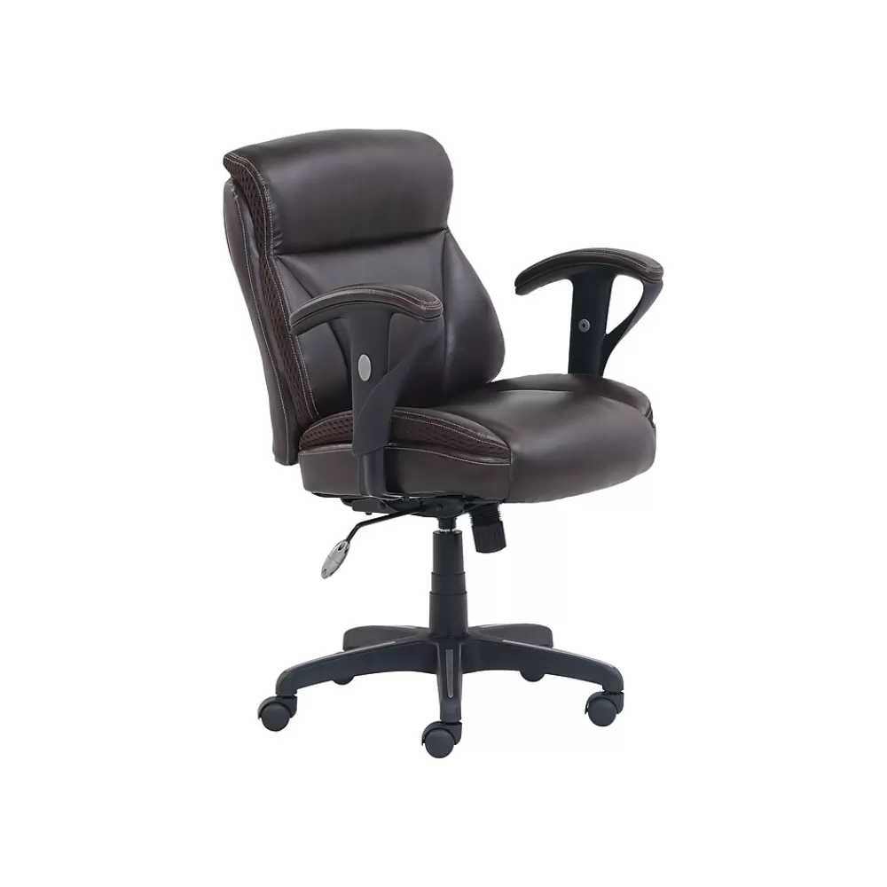 Dormeo Bonded Leather Task Chair, Brown (51451) Hot