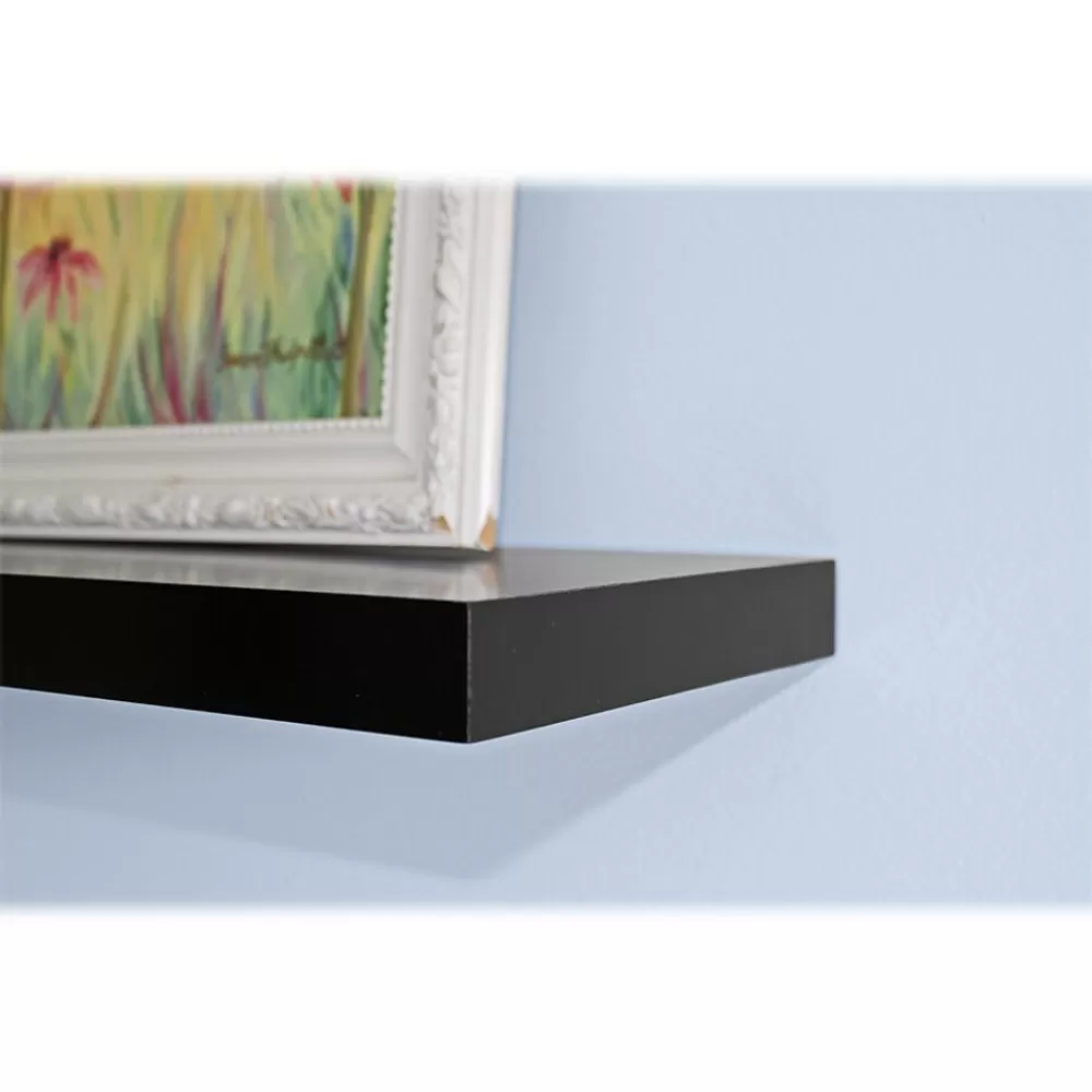 Eden Grove Slim MDF Mounted Shelf, 48", Black (9084674) Best