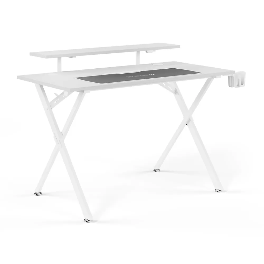 Emerge Vizon 47"W Gaming Desk, (60986) White Hot