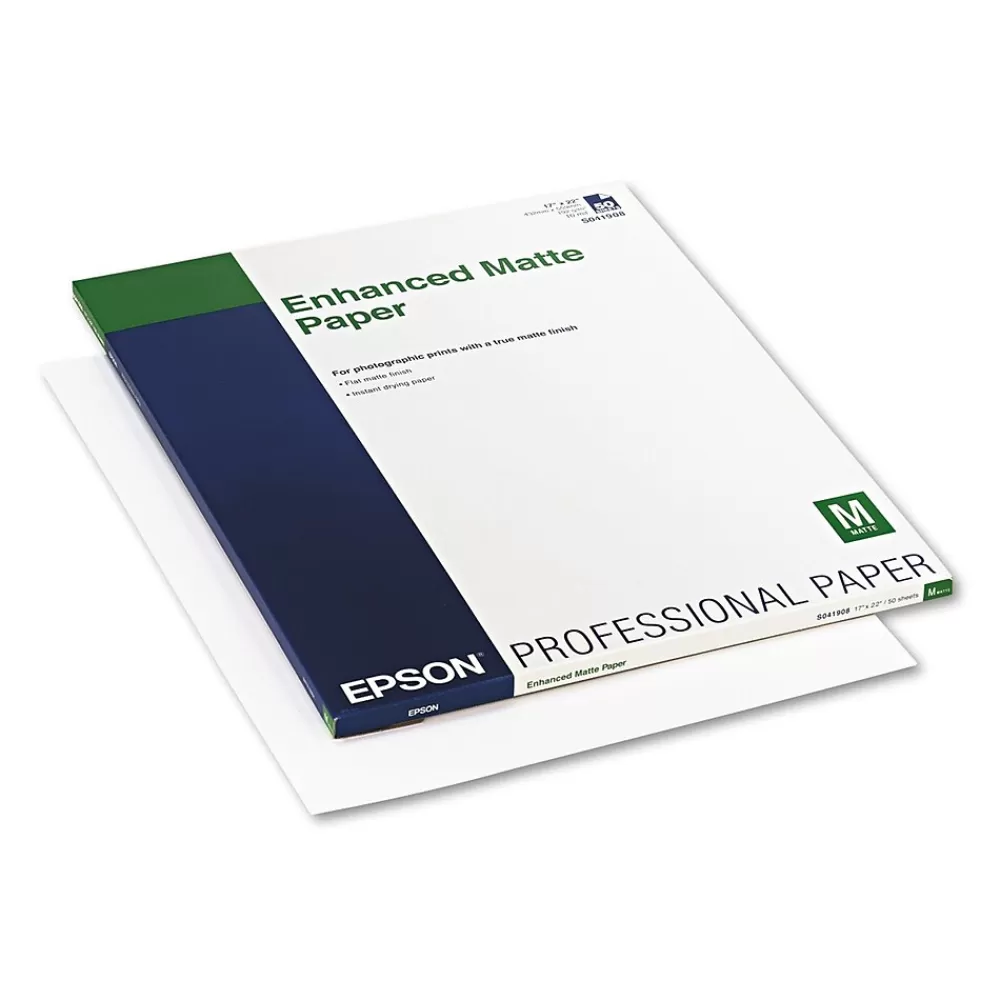 Epson Enhanced Matte Presentation Paper, 17" x 22", 50 Sheets/Pack (S041908) Online