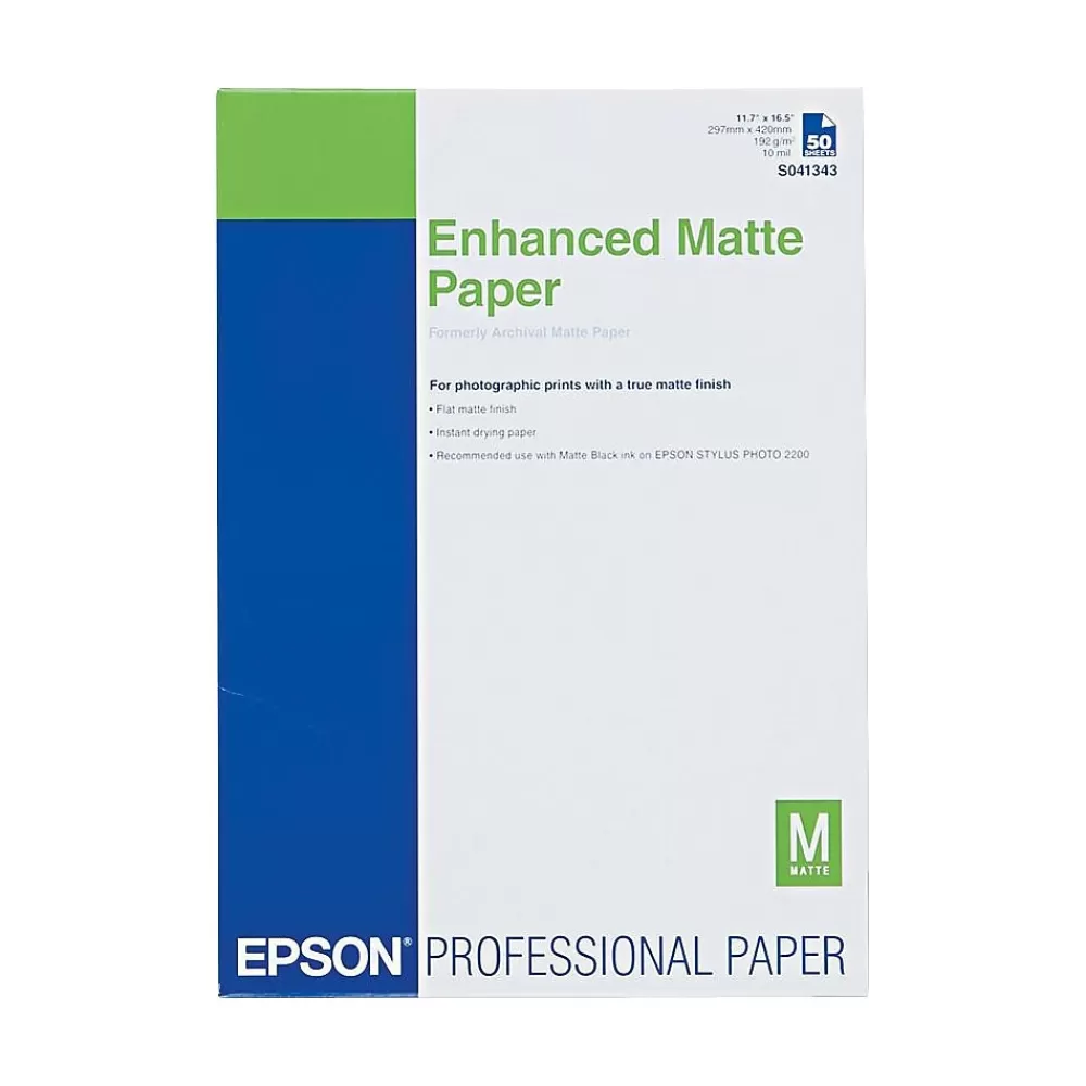 Epson Ink Jet Paper, Matte, Archival, 11.7" x 16.5", 50 Sheets Online