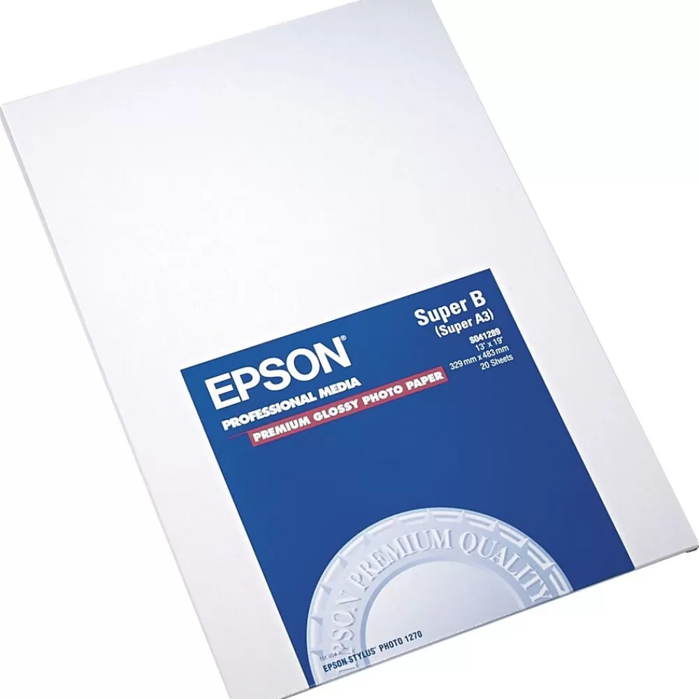 Epson Photo Paper Glossy Photo Paper, 13" x 19", 20 Sheets/Pack (S041143) Hot