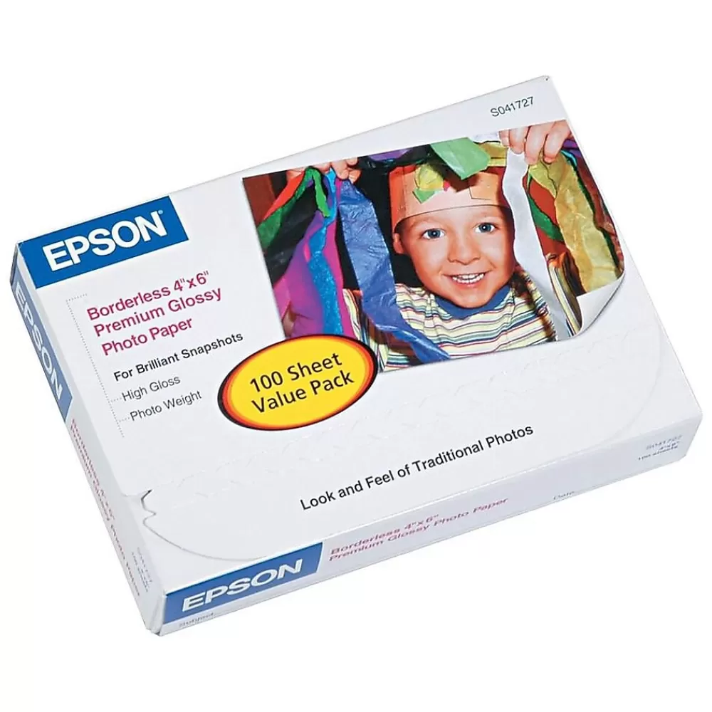 Epson Premium Glossy Photo Paper, 4" x 6", 100 Sheets/Pack (SO41727) Cheap