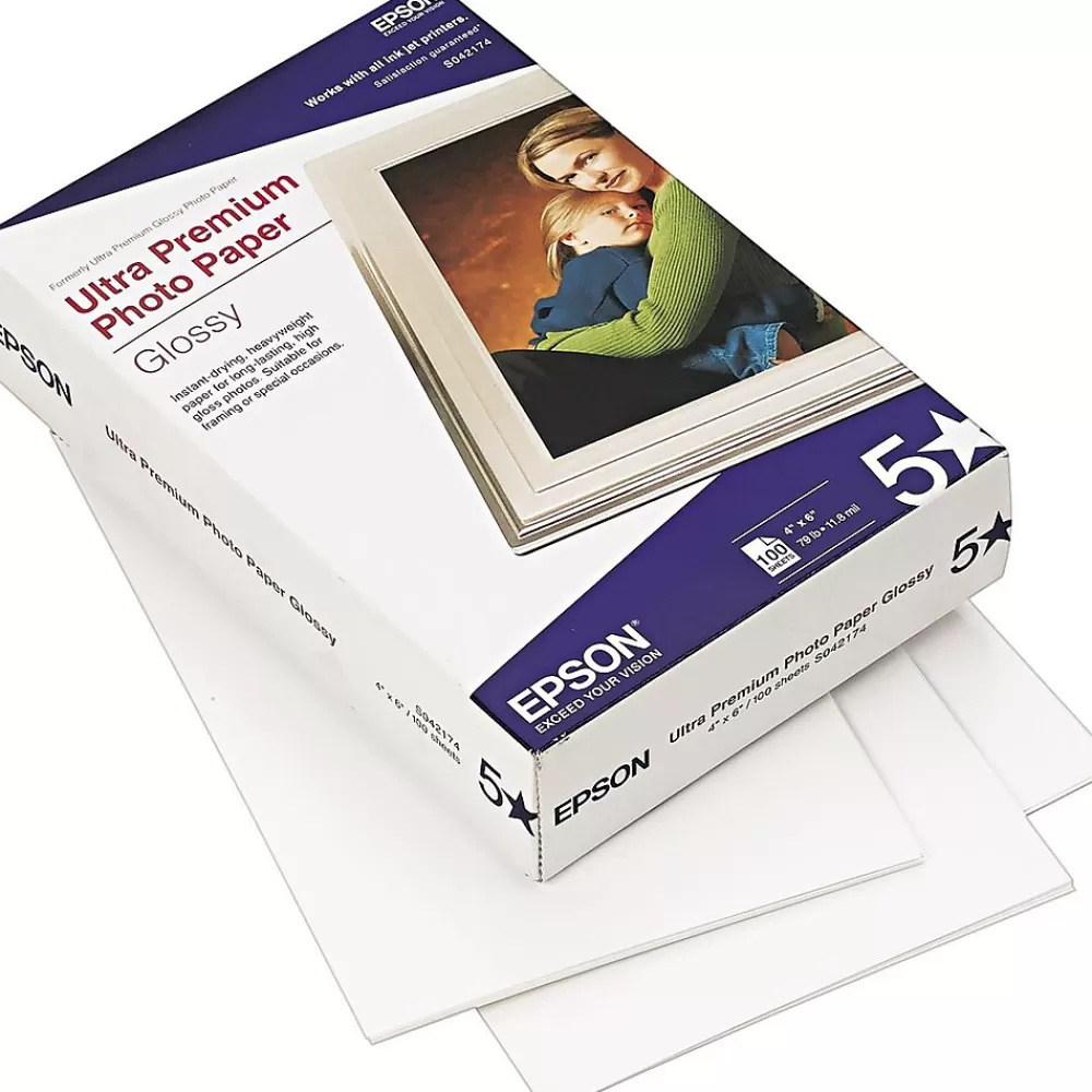 Epson Ultra Premium Glossy Photo Paper, 4" x 6", 100 Sheets/Pack (EPSS042174) Store