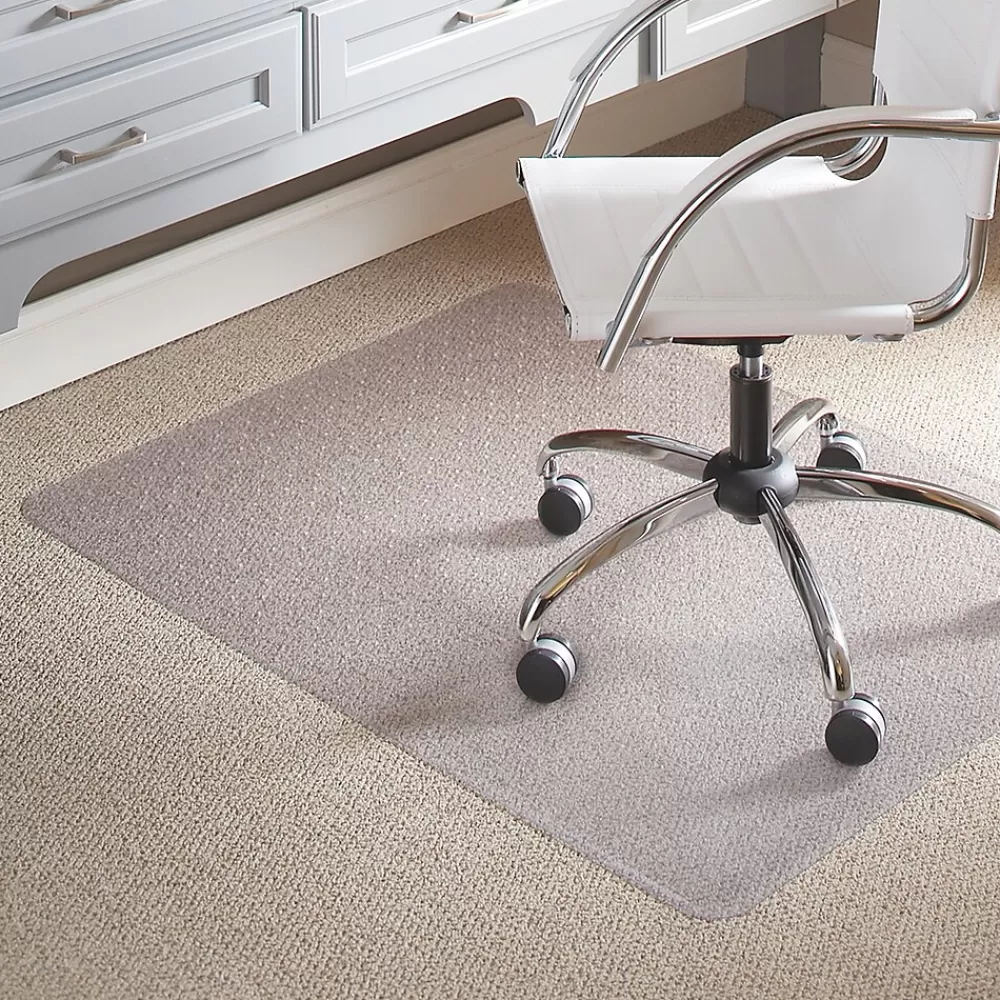 ES Robbins EverLife Carpet Chair Mat, 46" x 60'', Medium-Pile, Clear (128371) New