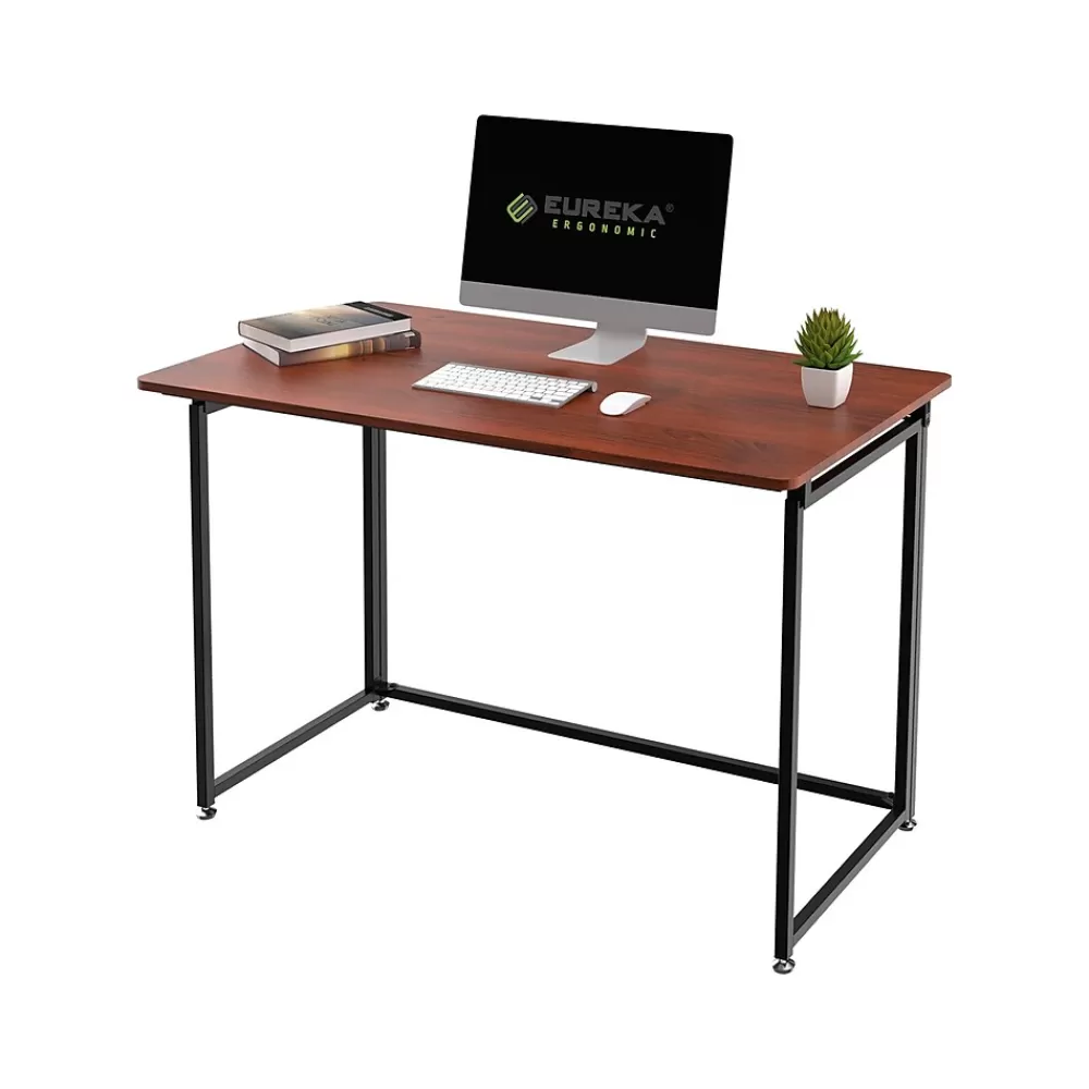 Eureka Ergonomic 43"W Computer Desk, Teak (CD006) Fashion