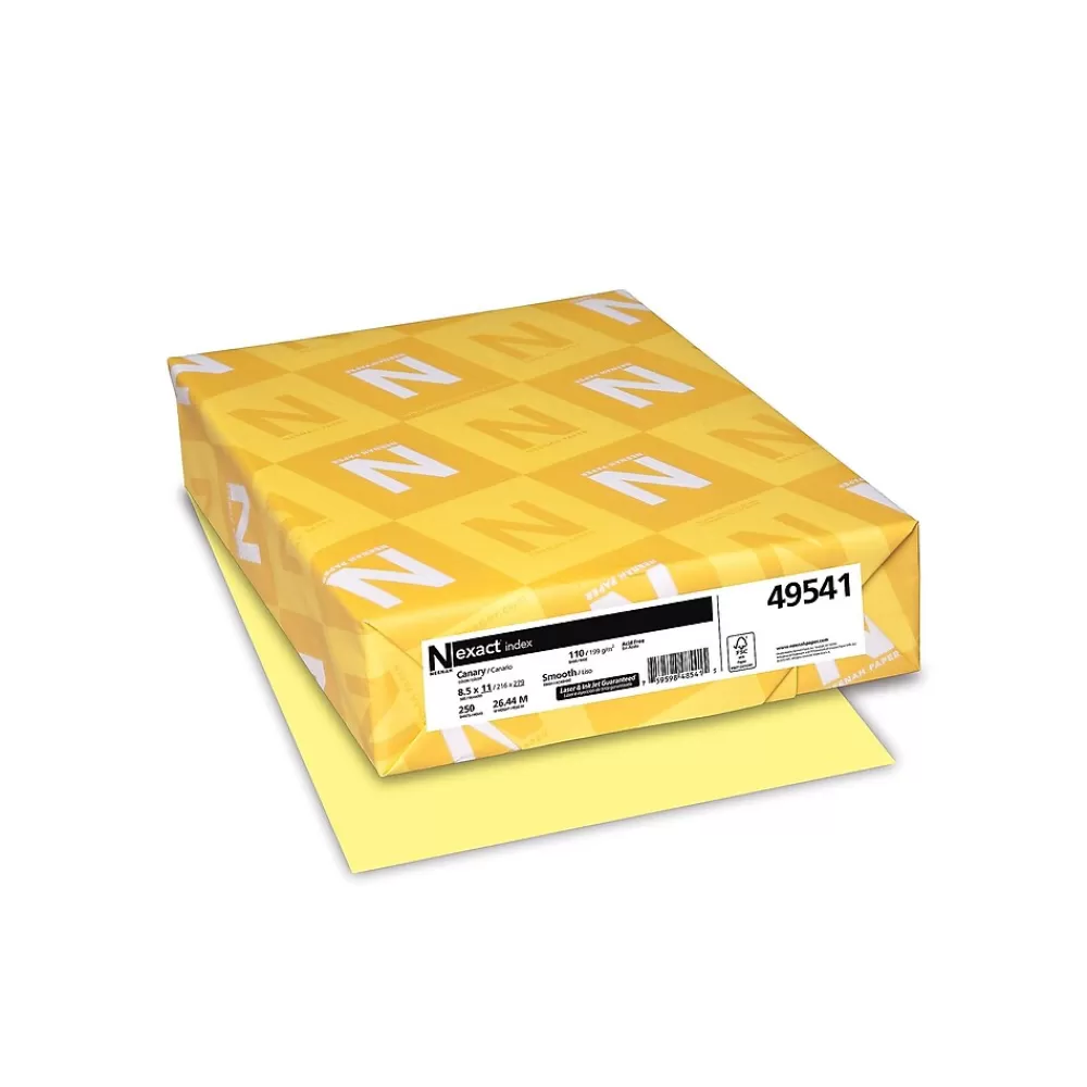 Exact 110 lb. Cardstock Paper, 8.5" x 11", Canary, 250 Sheets/Pack (49541) Clearance