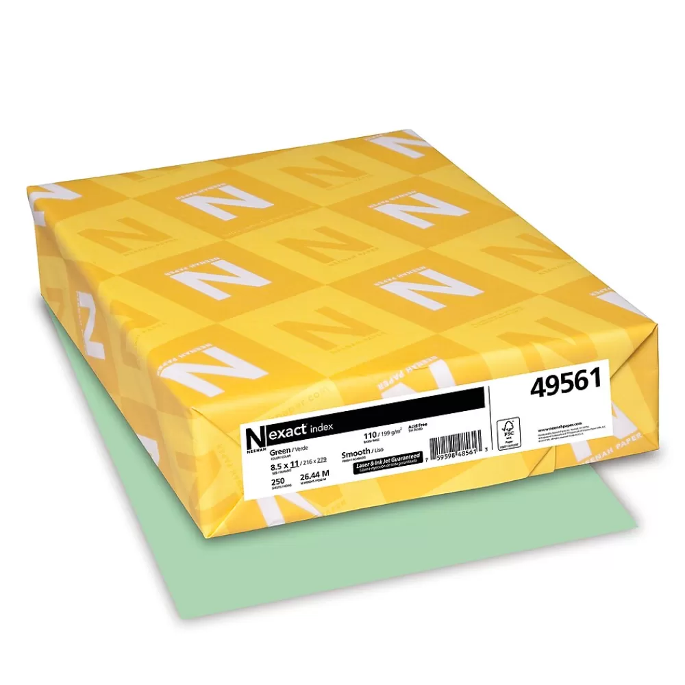 Exact 110 lb. Index Paper, 8.5" x 11", Green, 250 Sheets/Pack (WAU49561) Fashion