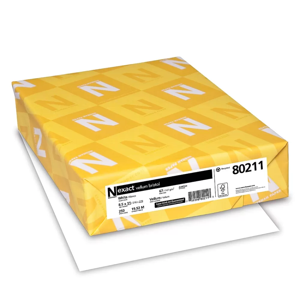 Exact Vellum Bristol 67 lb. Cardstock Paper, 8.5" x 11", White, 250 Sheets/Ream (80211) Sale