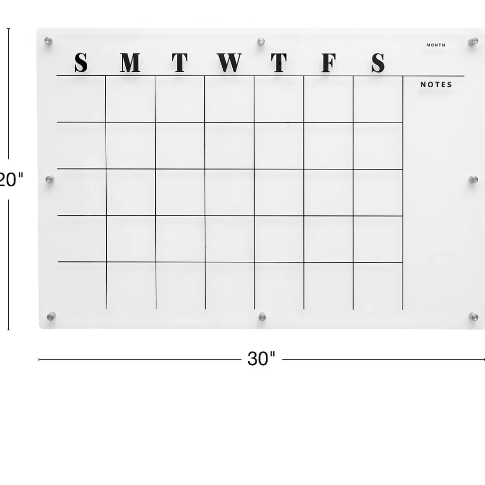Global Printed Products Excello Global Products Acrylic Dry Erase Board with Custom Printed Calendar, 30" x 20" (EGP-HD-0525) Clearance